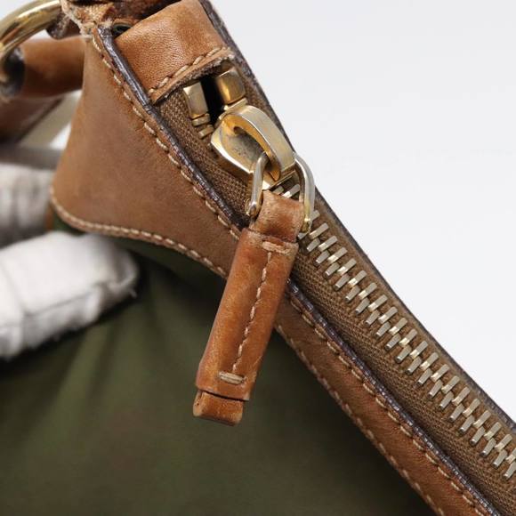 PRADA Shoulder Bag Nylon Green Gold Auth 90748 - Picture 10 of 16